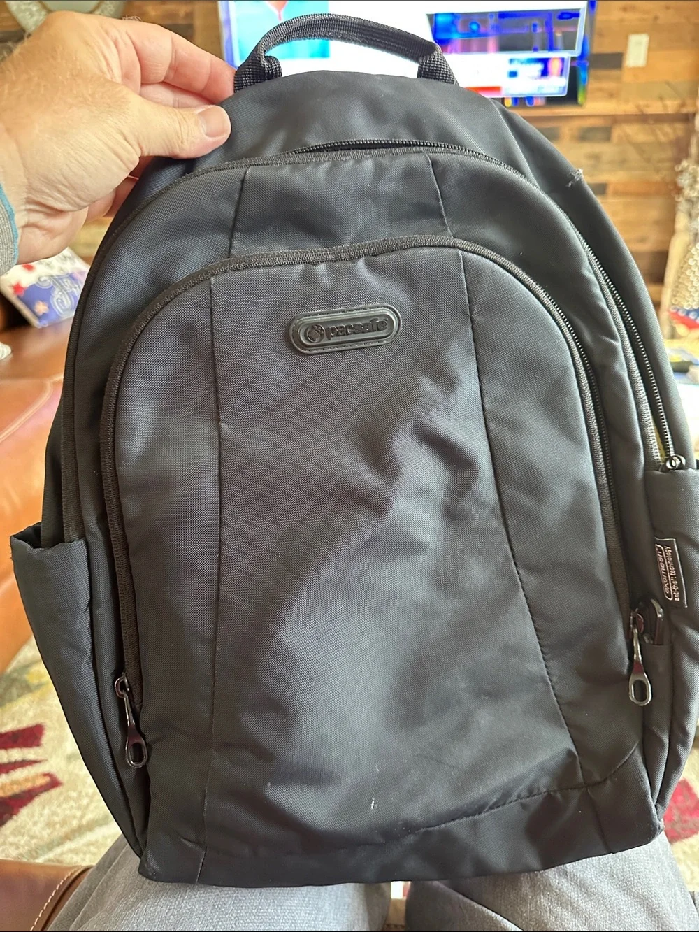 Pacsafe Black Men's Secure Everyday Backpack